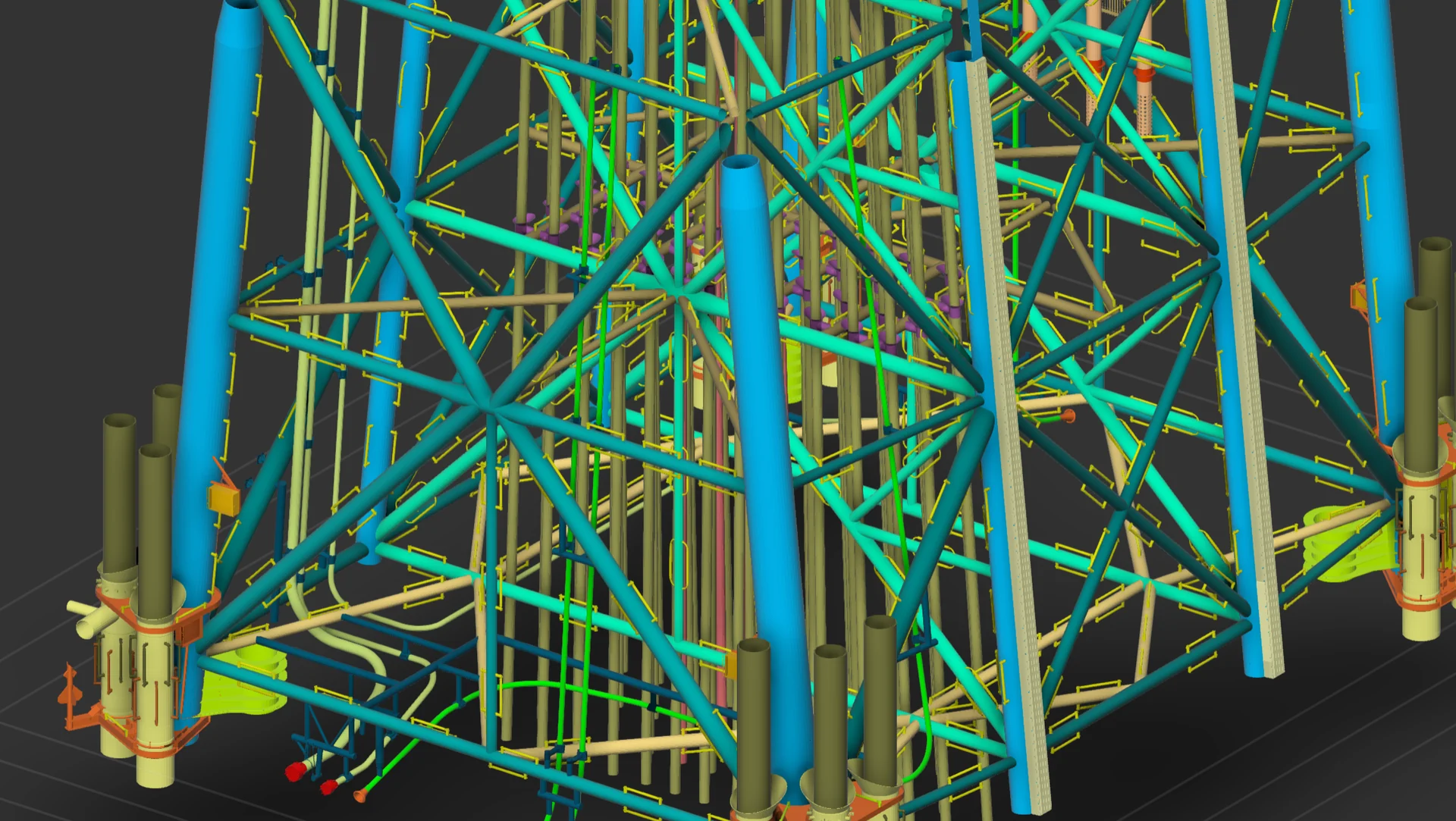 MariSoft AIS 3D model of a detailed offshore structure