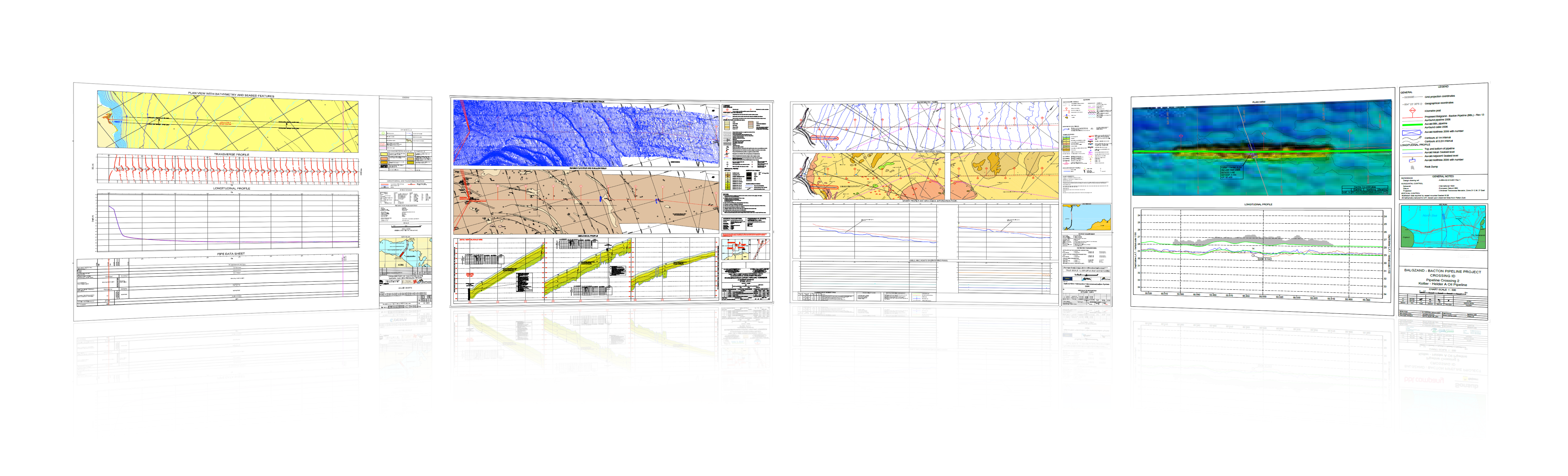 Examples of HydroChart alignment sheets and survey reports
